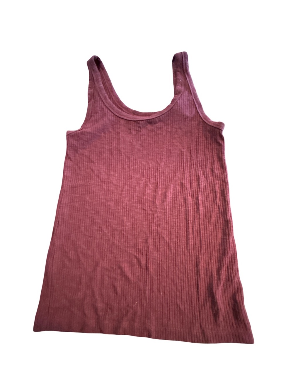 Aerie Ribbed Scoop Neck Layering Tank Top Burgundy Size S Casual Loungewear
